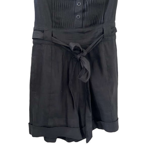 BEBE Linen Blend Short Romper In Black Size S - Picture 3 of 16